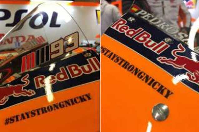L'adesivo sulle Honda di Marc Marquez e Dani Pedrosa / @boxrepsol
