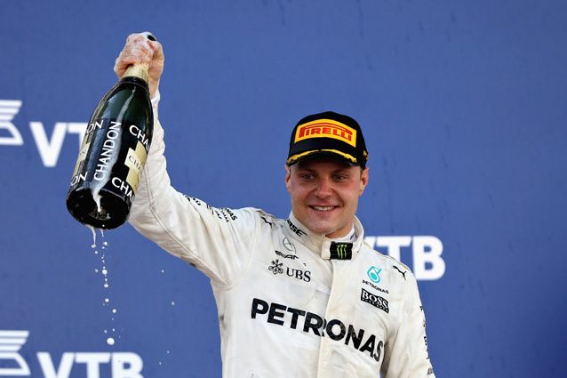 Valtteri Bottas sul podio del Gran Premio di Russia – Getty Images