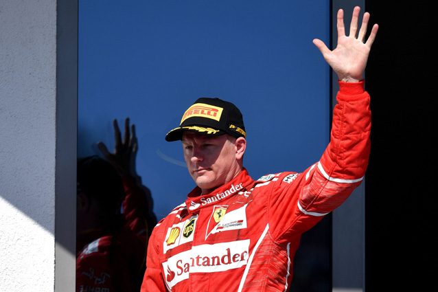 Kimi Raikkonen sul podio dell'Hungaroring – Getty Images