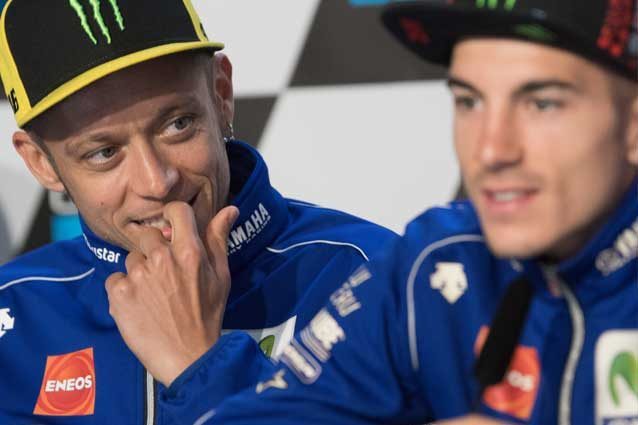 Valentino Rossi, 38 anni, e Maverick Vinales, 22 anni / Gettyimages