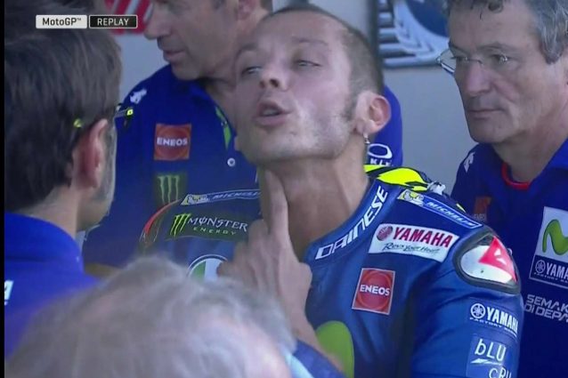 Eloquente il gesto di Rossi al parco chiuso