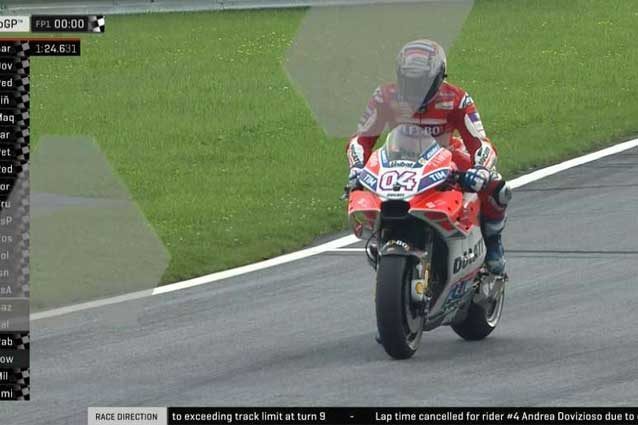 Dovizioso subito veloce ma il suo miglior tempo viene cancellato per aver superato il limite della pista in curva 9 / MotoGp.com
