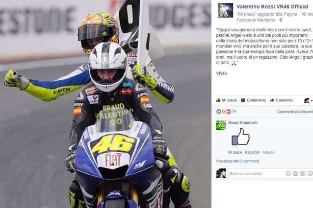 MotoGP | addio Nieto, Valentino Rossi: “Ciao Angel, grazie di tutto”