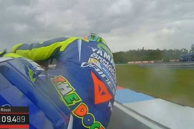 Valentino Rossi durante le prime libere del Gp della Repubblica Ceca / MotoGp.com