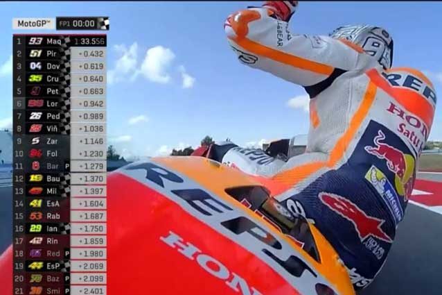 MotoGP Misano, Marquez mette subito le cose in chiaro. 3° Dovizioso