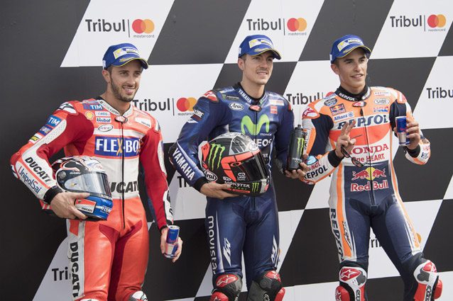 Marc Marquez, Maverick Vinales e Andrea Dovizioso . Getty images