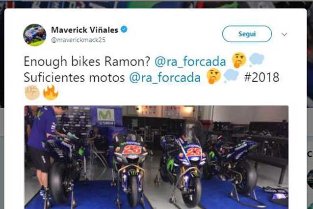 Il post di Maverick Vinales su Twitter