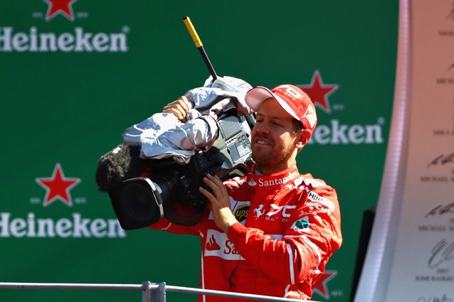 Sebastian Vettel con la telecamera al GP d’Italia – Getty images