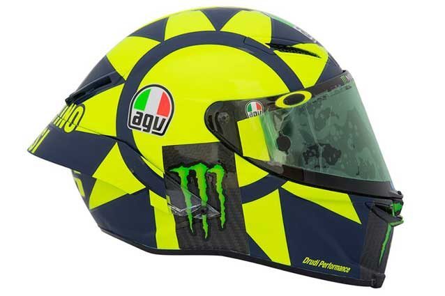 La grafica del nuovo casco di Valentino Rossi / Agv.com