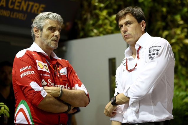 Toto Wolff e Maurizio Arrivabene – Getty images