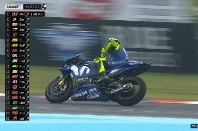 Valentino Rossi al termine delle libere 3 / MotoGP.com