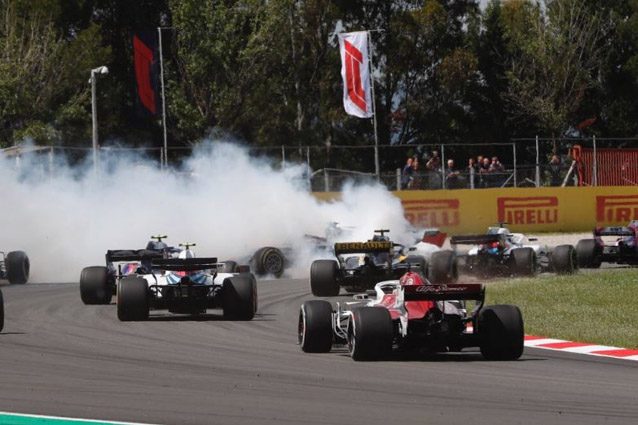 L’incidente di Grosjean in Spagna – Foto Twitter