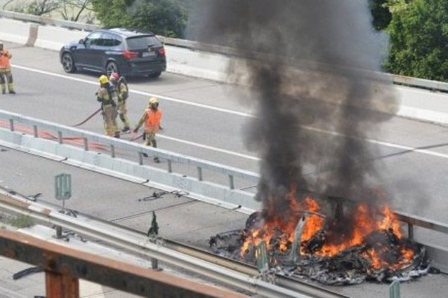 L’incidente che ha visto coinvolta la Tesla – Foto www.tio.ch