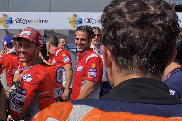Andrea Dovizioso e Marc Marquez al parco chiuso / Repsol Honda