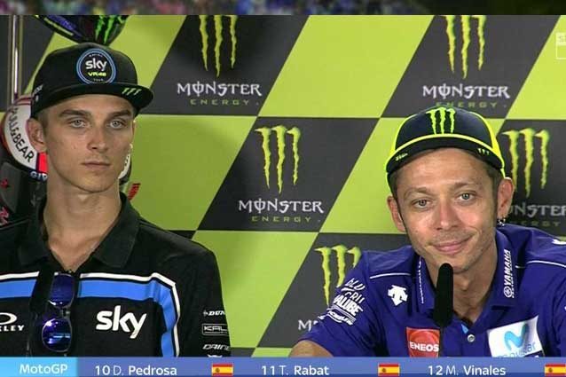 Luca Marini e Valentino Rossi in conferenza stampa / MotoGP.com
