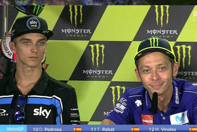 Luca Marini e Valentino Rossi in conferenza stampa / MotoGP.com