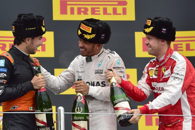 Il podio del GP di Russia 2015 – Getty images