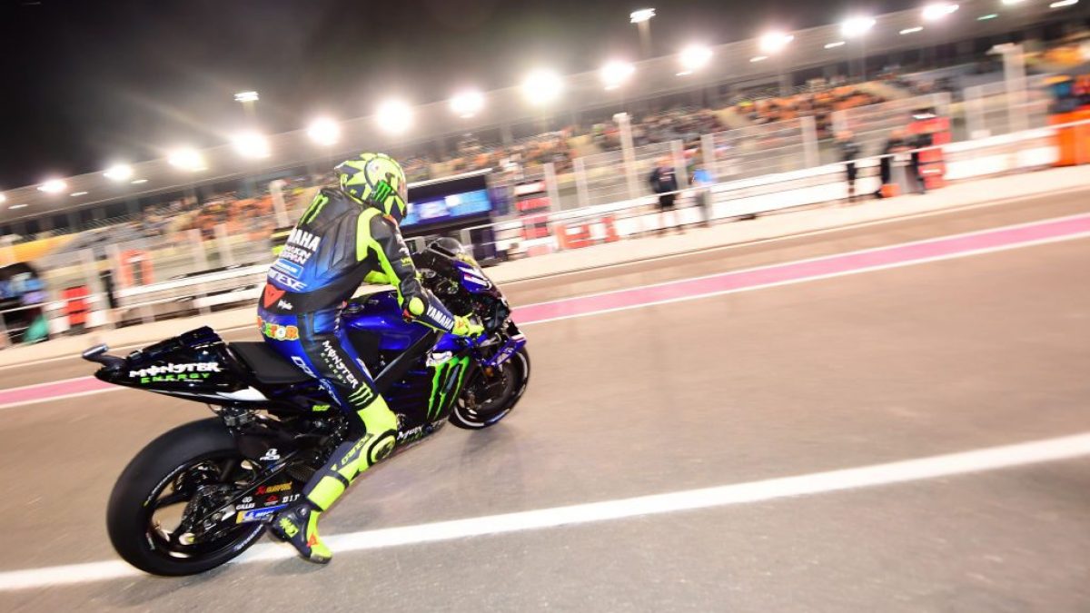 Valentino Rossi in azione in Qatar nel 2019 / Getty