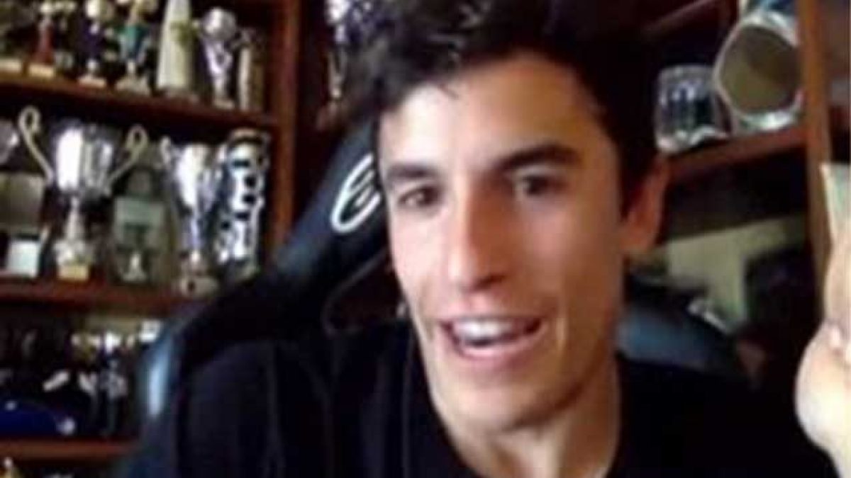 Marc Marquez in video collegamento con Dazn