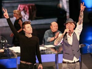 Fedez e J–Ax, opsiti di Che tempo che fa (LaPresse)