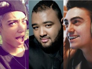 Da sinistra: Elodie, Sergio Sylvestre, Michele Bravi