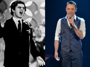 Luigi Tenco (sx) e Tiziano Ferro (dx)