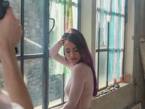 Giulia Penna sul set de "Legocentrico"
