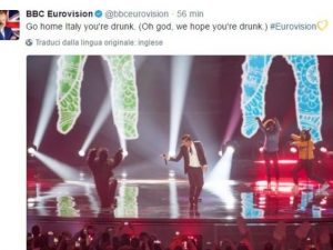 Eurovision Song Contest 2017, Regno Unito contro Gabbani: "Sei ubriaco"
