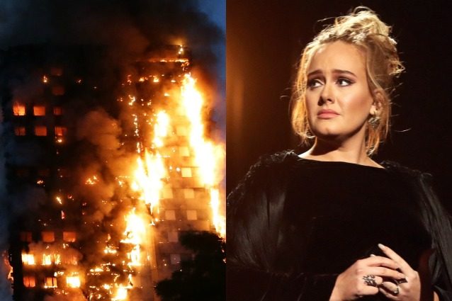 Incendio a Londra, Adele commossa fa visita ai sopravvissuti della tragedia della Grenfell Tower