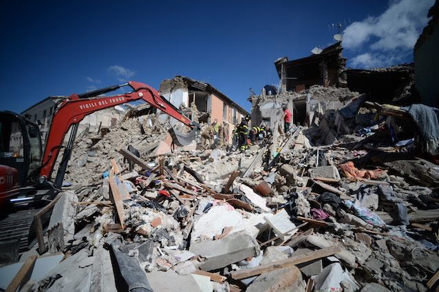 La città di Amatrice dopo il terremoto del 2016