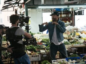 Jovanotti e gli Younuts sul set di "Oh, vita!" (ph Maikid)