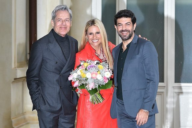 Claudio Baglioni, Michelle Hunziker, Pierfrancesco Favino (LaPresse)