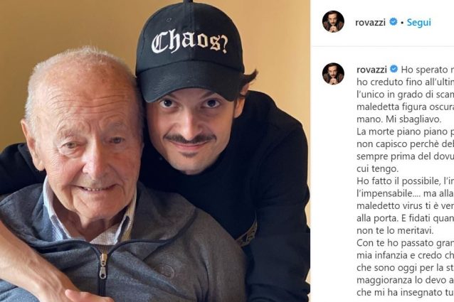 Morto il nonno di Fabio Rovazzi di coronavirus: “Sei stato il miglior nonno che si possa desiderare”