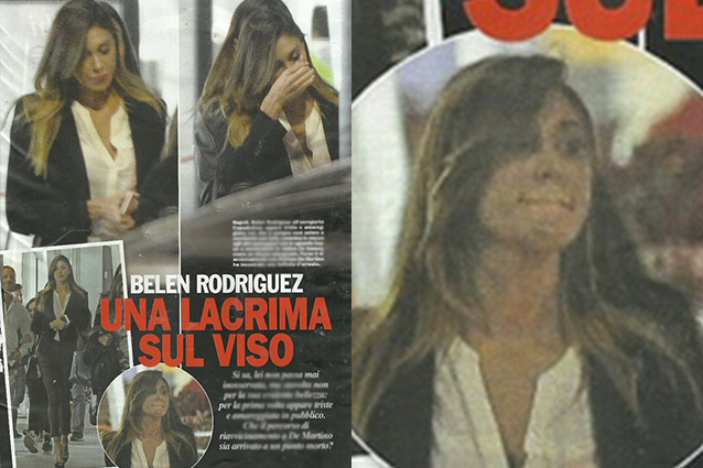 Belen Rodriguez in lacrime all'aeroporto di Napoli, qualcosa la turba