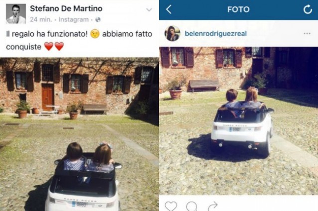 Belén Rodriguez e Stefano De Martino si ritrovano per il compleanno di Santiago