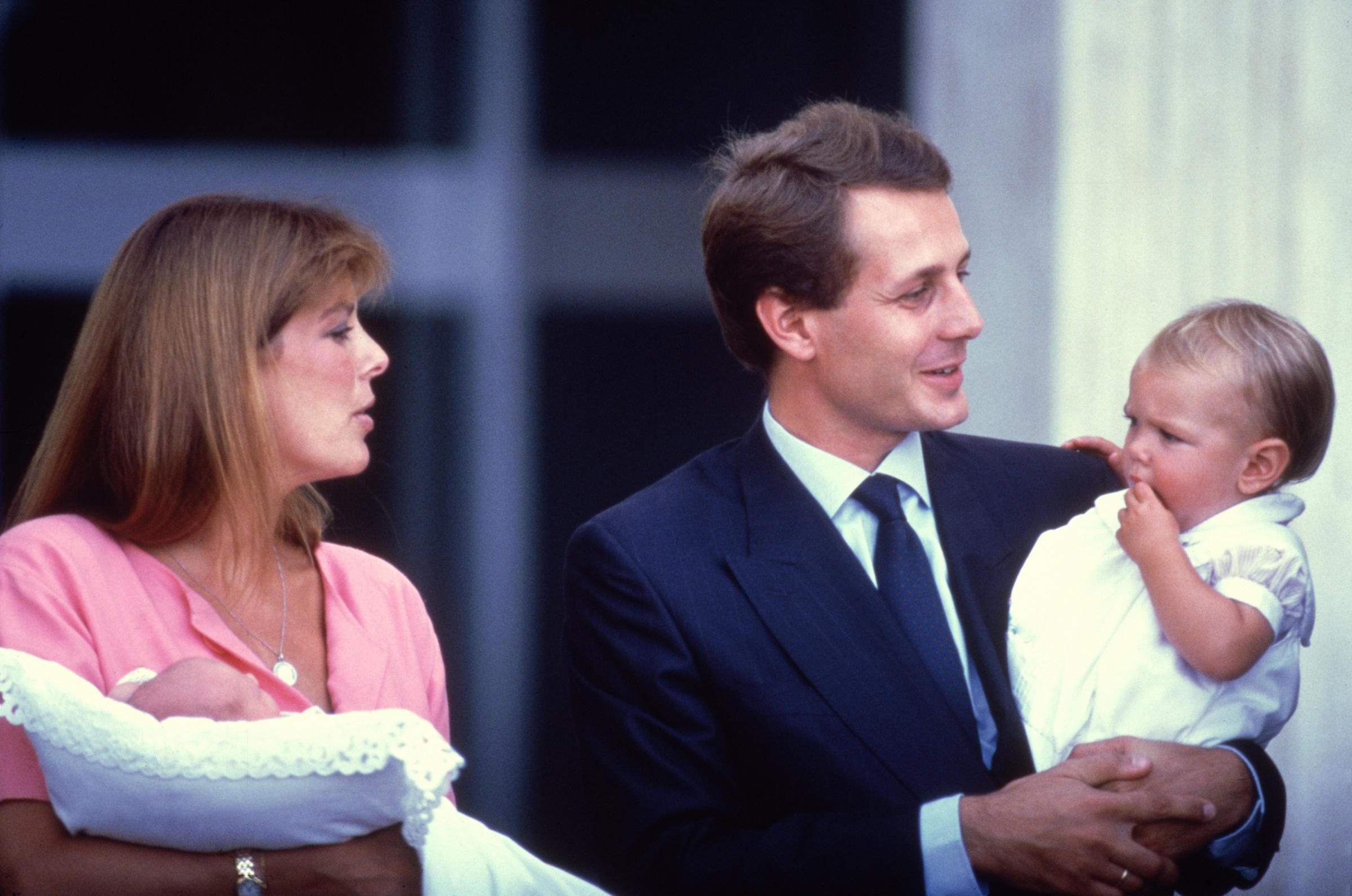 Carolina di Monaco e Stefano Casiraghi con Pierre e Charlotte