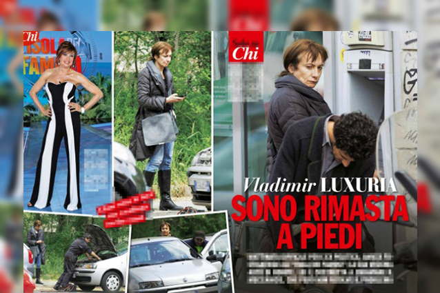 L'auto di Luxuria finisce in panne, l'opinionista infastidita la fulmina con lo sguardo