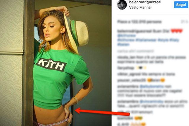 Belén più magra grazie a Photoshop? La showgirl mostra che la porta era curva di suo