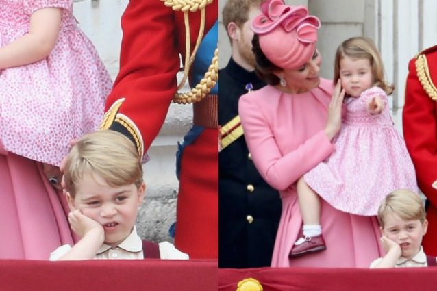 Le smorfie irresistibili di baby George, dal balcone guarda annoiato i suoi "povery"