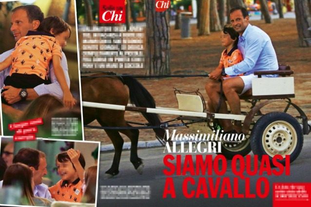 Max Allegri con il figlio a Forte dei Marmi