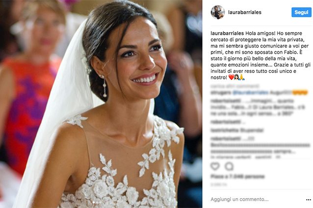 Laura Barriales sposa in gran segreto: le foto del matrimonio con Fabio Cattaneo