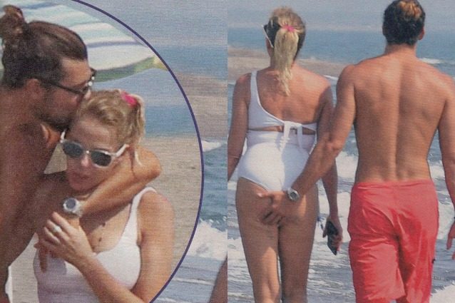 Claudia Gerini e Andrea Preti, baci e coccole hot al mare
