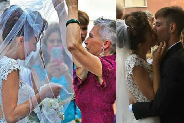 Irene Pivetti radiosa al matrimonio della figlia Ludovica Maria Brambilla