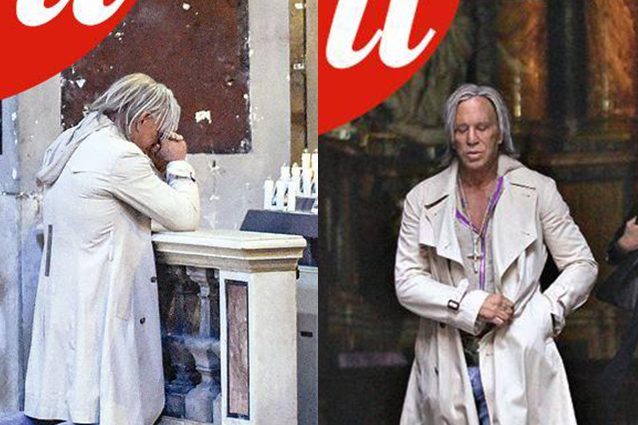 Mickey Rourke irriconoscibile a Roma, ecco le foto mentre prega in una ...