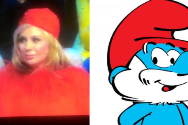Tina e Platinette, due signore in rosso ma la Cipollari sembra Grande Puffo