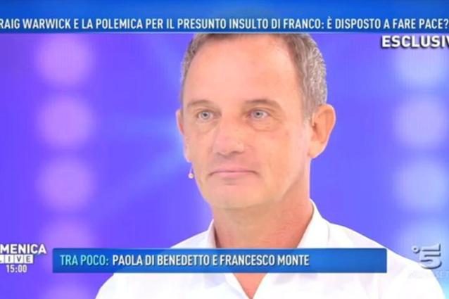 Craig Warwick torna a Domenica Live e sbugiarda Franco Terlizzi