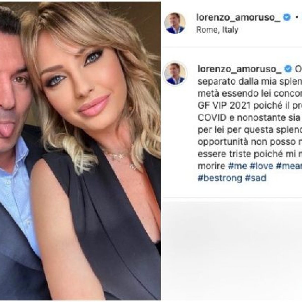 Gfvip 6 Lorenzo Amoruso E Manila Nazzaro Si Separano Mi Mancherai Da Morire