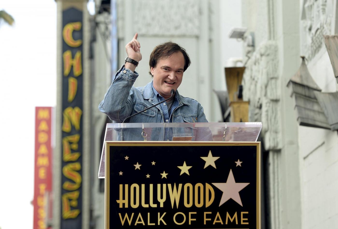 Filmmaker Quentin Tarantino speaks before the unveiling of his star on the Hollywood Walk of Fame in Hollywood, California, December 21, 2015. REUTERS/Kevork Djansezian