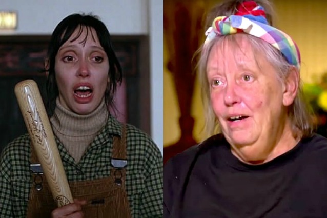 A sinistra, Shelley Duvall in una scena del film 'Shining'. A destra, Shelley Duvall oggi.