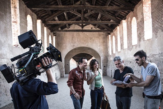 Ligabue sul set di "made in Italy".